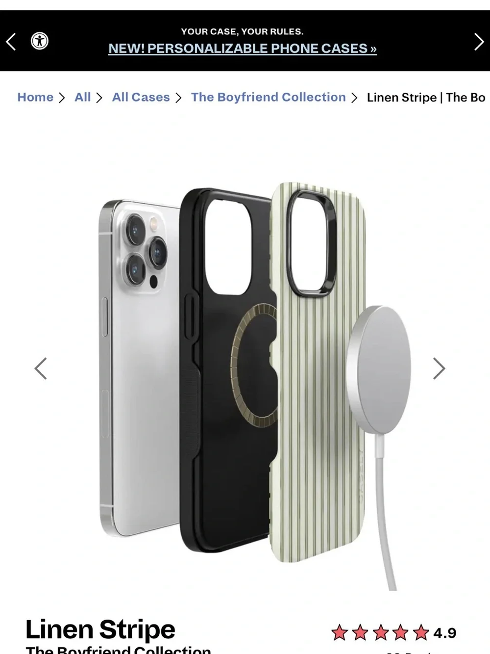 Casely White and Gold Stripe Tablet Case — Slim Protective Cover
